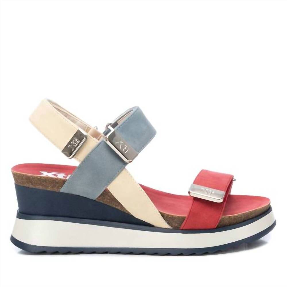 NEW XTI women's wedge sandal in navy